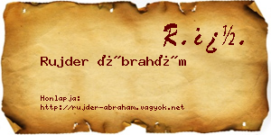 Rujder Ábrahám névjegykártya